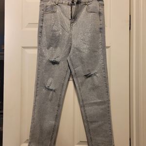 Distressed Bling Jeans